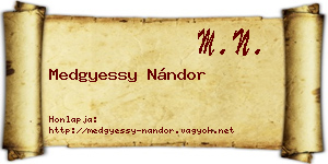 Medgyessy Nándor névjegykártya